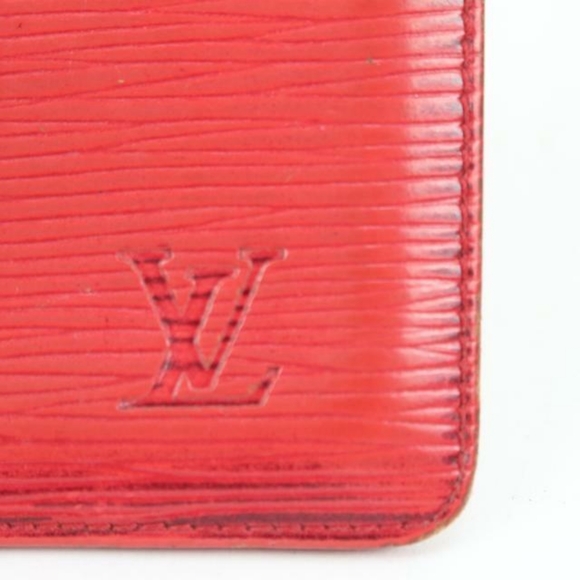 Louis Vuitton Red Epi Leather Porte Cartes Card Holder Wallet Insert - Picture 4 of 7
